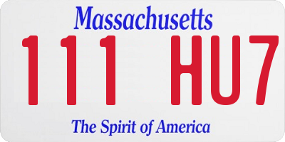 MA license plate 111HU7