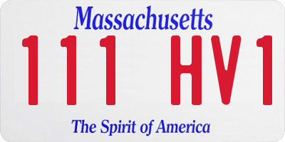 MA license plate 111HV1