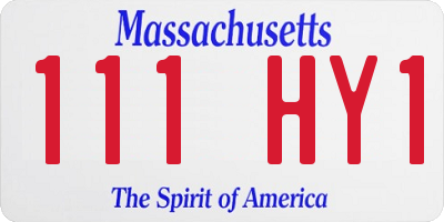 MA license plate 111HY1