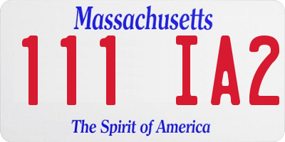 MA license plate 111IA2
