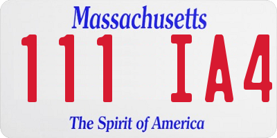 MA license plate 111IA4