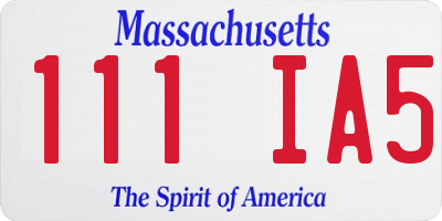 MA license plate 111IA5