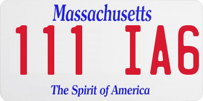 MA license plate 111IA6