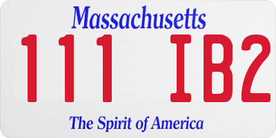MA license plate 111IB2