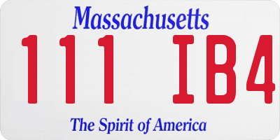 MA license plate 111IB4