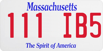 MA license plate 111IB5
