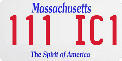 MA license plate 111IC1
