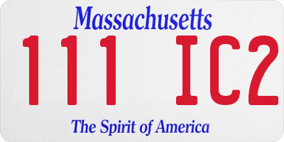 MA license plate 111IC2