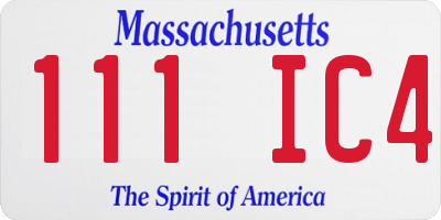 MA license plate 111IC4