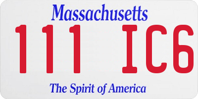 MA license plate 111IC6