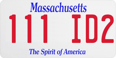 MA license plate 111ID2