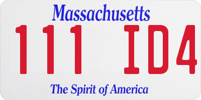 MA license plate 111ID4