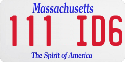 MA license plate 111ID6