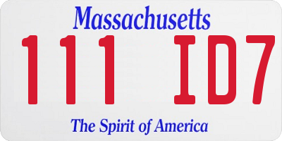 MA license plate 111ID7