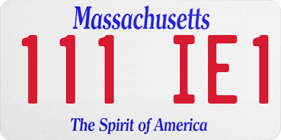 MA license plate 111IE1
