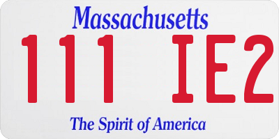 MA license plate 111IE2