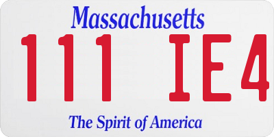 MA license plate 111IE4