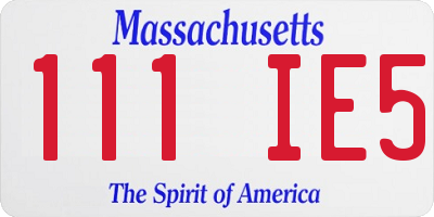 MA license plate 111IE5