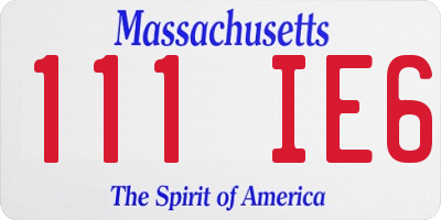 MA license plate 111IE6