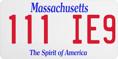 MA license plate 111IE9