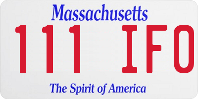 MA license plate 111IF0