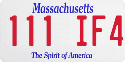 MA license plate 111IF4