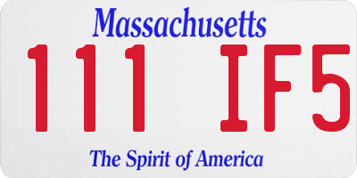 MA license plate 111IF5