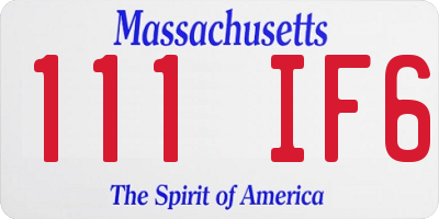MA license plate 111IF6