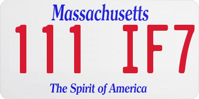 MA license plate 111IF7