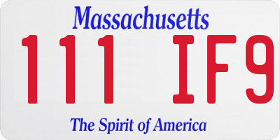 MA license plate 111IF9