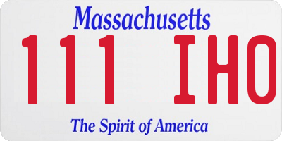 MA license plate 111IH0