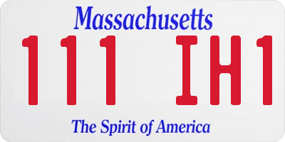 MA license plate 111IH1