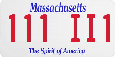 MA license plate 111II1