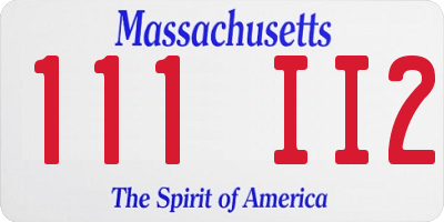 MA license plate 111II2