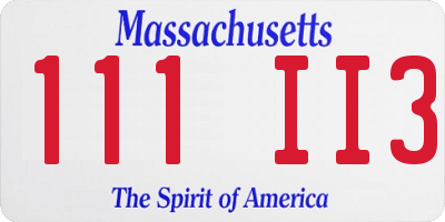 MA license plate 111II3