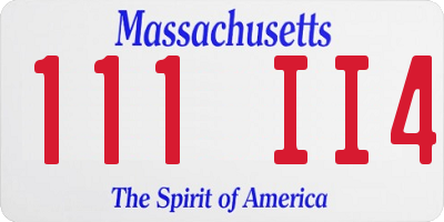 MA license plate 111II4