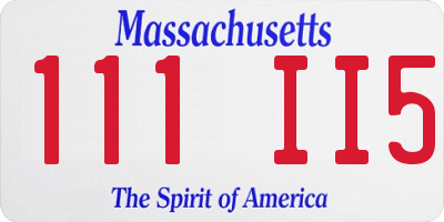 MA license plate 111II5