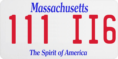 MA license plate 111II6