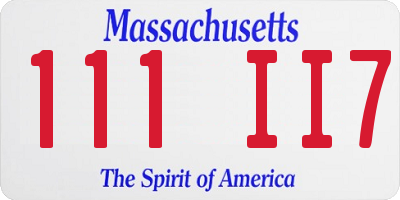 MA license plate 111II7