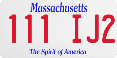 MA license plate 111IJ2