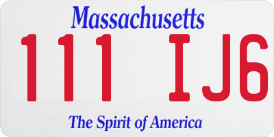 MA license plate 111IJ6