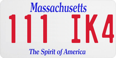 MA license plate 111IK4