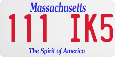 MA license plate 111IK5