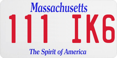 MA license plate 111IK6
