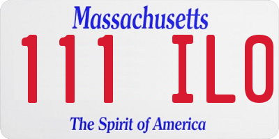 MA license plate 111IL0