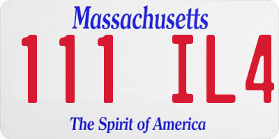 MA license plate 111IL4