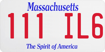 MA license plate 111IL6