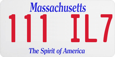 MA license plate 111IL7