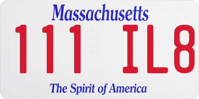 MA license plate 111IL8