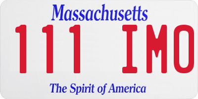 MA license plate 111IM0
